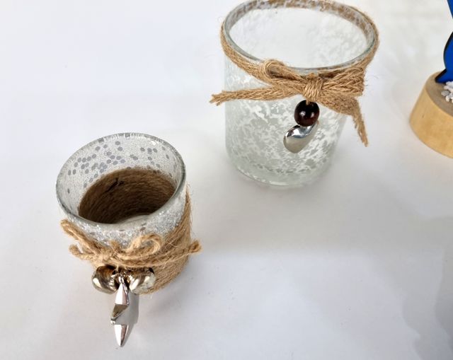 Lote Decoración-2 Vasos-1 Pez Cristal-Peces Coral