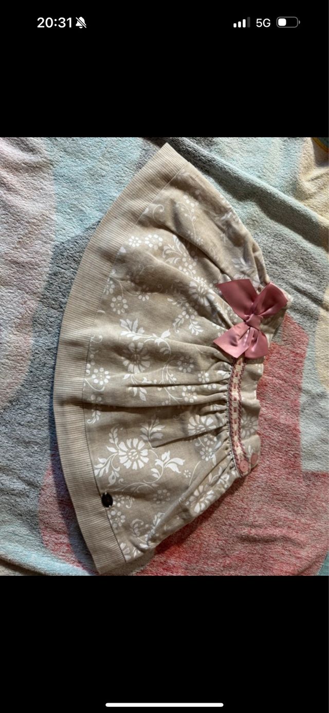 Traje niña eventos beige-rosa