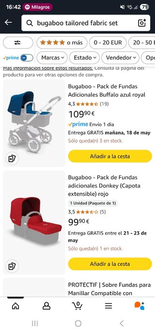 Bugaboo Donkey - Funda Tejido Rojo
Sin estrenar