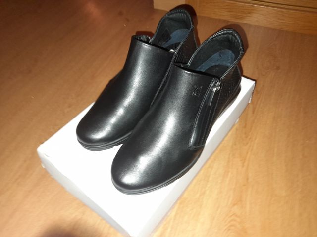 Zapatos mujer negros c/cremallera