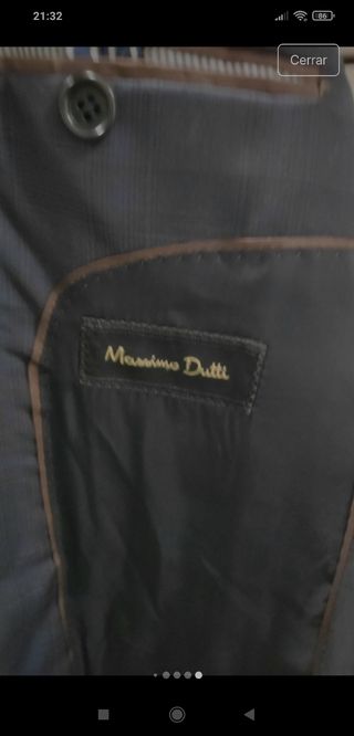 Traje Massimo Dutti Azul Gris - Talla 20
