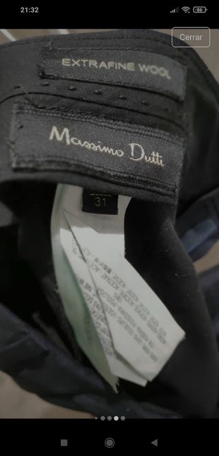 Traje Massimo Dutti Azul Gris - Talla 20