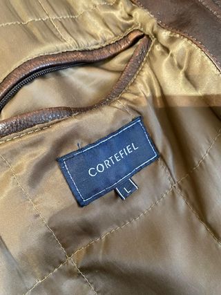 Chaqueta de piel marrón Cortefiel - talla L