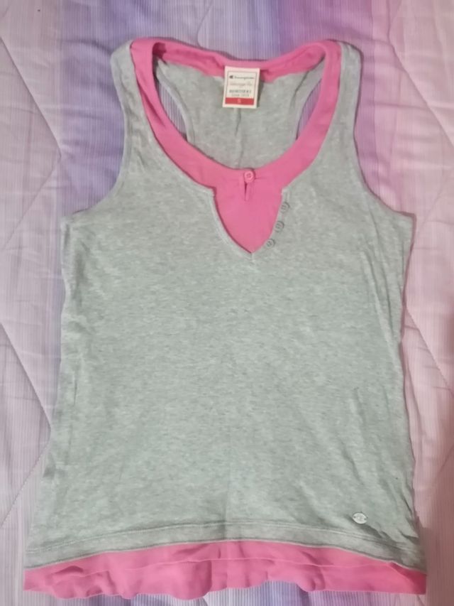 Canotta donna Champion Grigio Rosa 
Taglia S