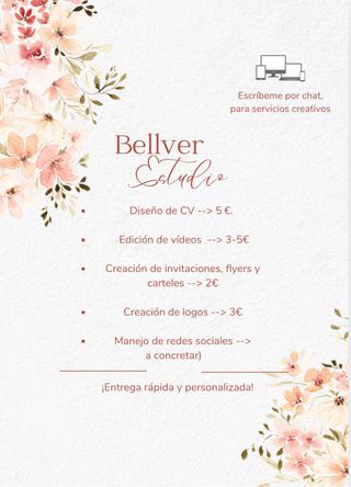 Servicios creativos (CV, invitaciones, vídeos, logos, redes…)