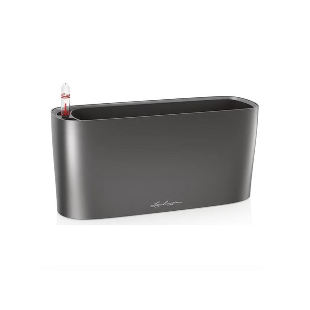 Maceta Lechuza Delta 10  Autorriego Antracita Metalizado