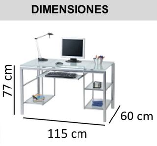 Escritorio cristal rojo - Moderno