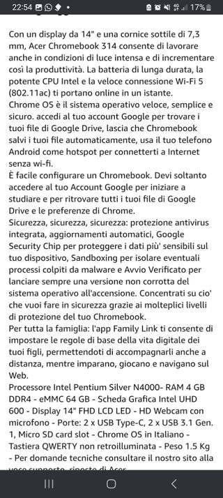 Chromebook Acer silver