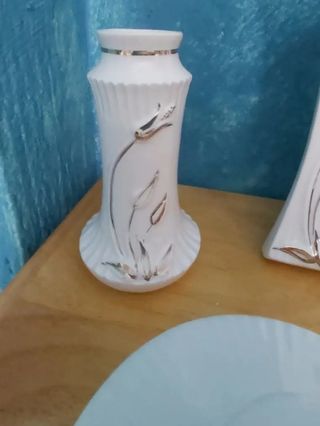 Juego tocador porcelana antiguo dorado