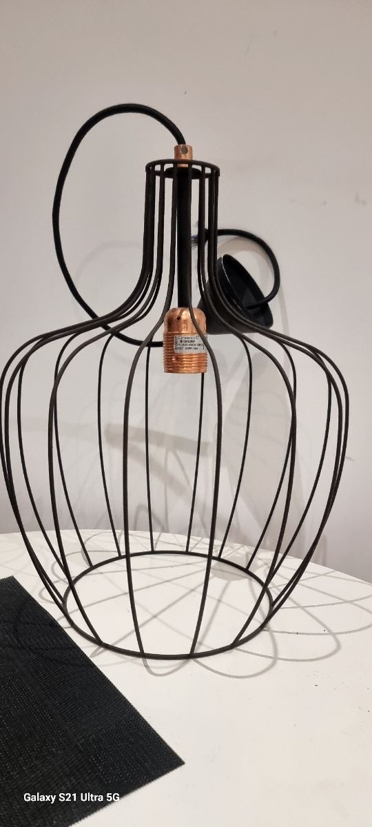 Lámpara colgante metal negra