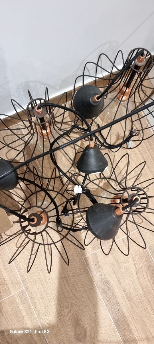 Lámpara colgante metal negra