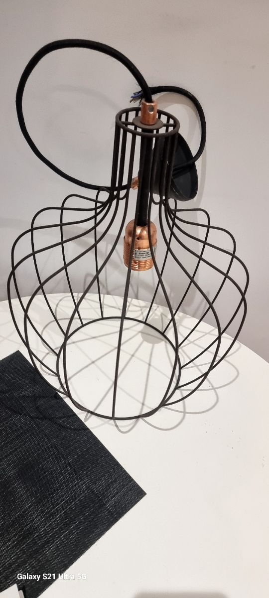 Lámpara colgante metal negra