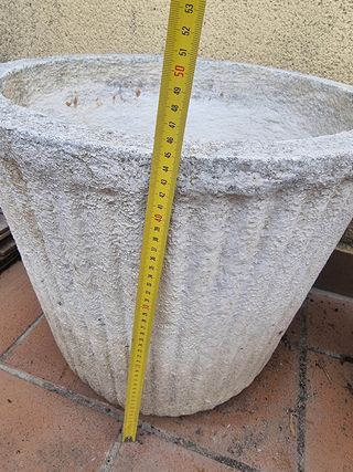 Maceta piedra grande - Gris/Blanca