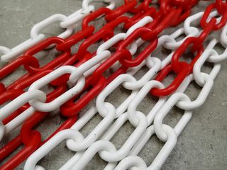 Catena pvc segnaletica bianco rosso