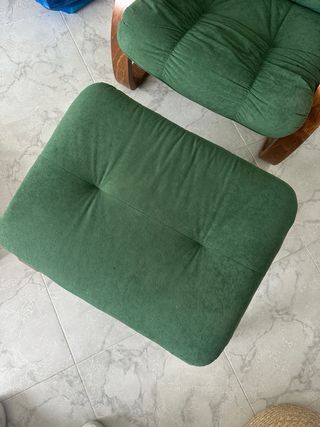 Sillón relax verde madera