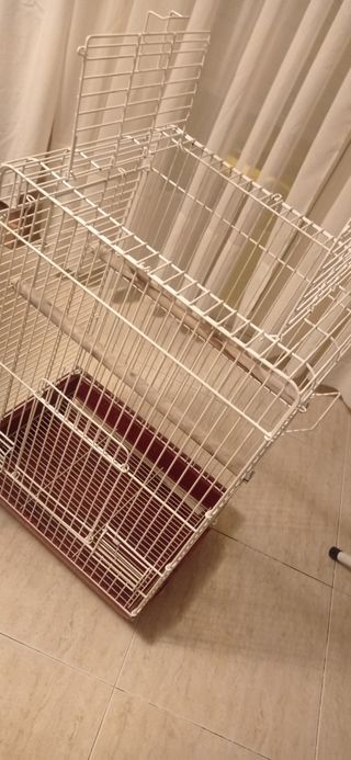 Jaula pajaros grande blanca