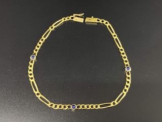 pulsera oro 18k con piedra con circonita