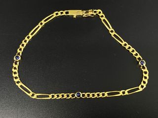 pulsera oro 18k con piedra con circonita
