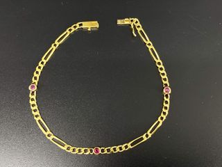pulsera oro 18k con piedra con circonita