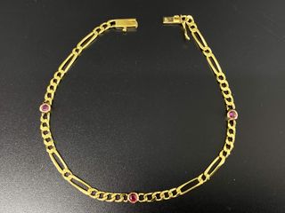 pulsera oro 18k con piedra con circonita