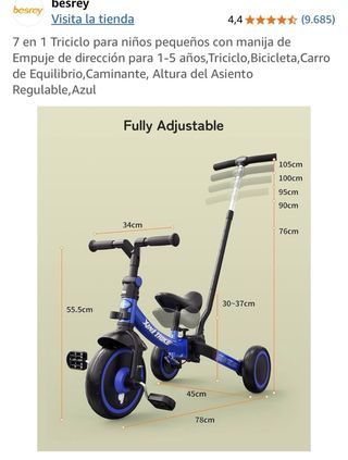 Triciclo Besrey 7 en 1 Azul