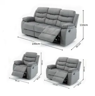 Nuevo Set de sofas 3+2+1 en terciopelo gris