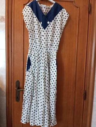 Vestito lungo a pois