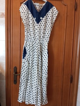 Vestito lungo a pois