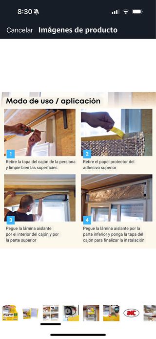 Aislante térmico persianas
