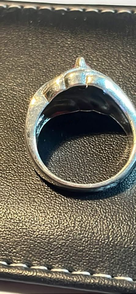 Anello vintage in argento e radice di rubino
