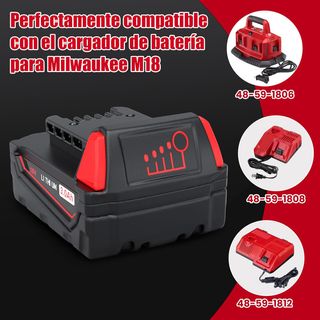 HTongD Batería Milwaukee 18V 3Ah Li-Ion M18B XC