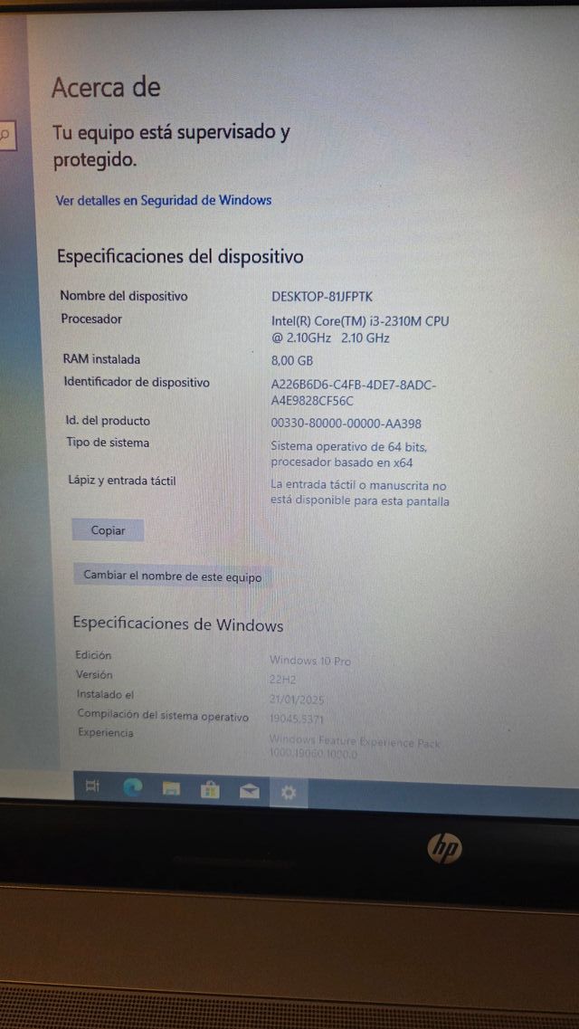 Portátil i3/8GB/120SSD/W10/17"