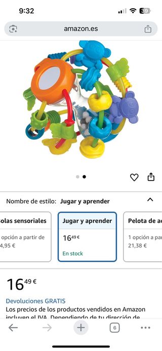 Playgro pelota sensorial bebes