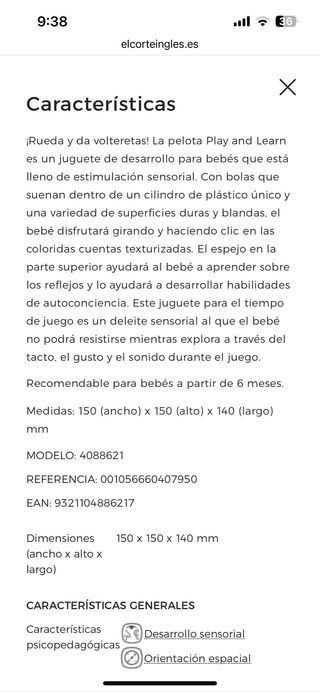 Playgro pelota sensorial bebes
