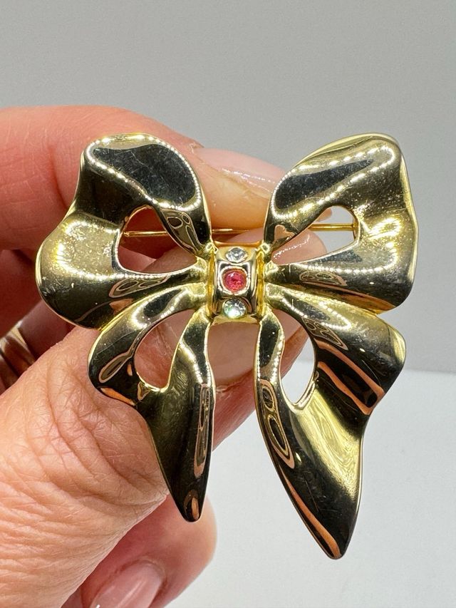 Spilla fiocco vintage oro