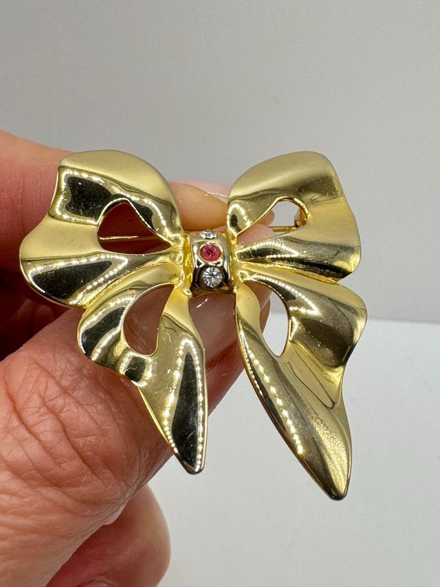 Spilla fiocco vintage oro