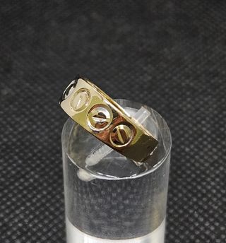 Anillo de Oro 14K, Diseño Cartier, 2,52gr, T-14
