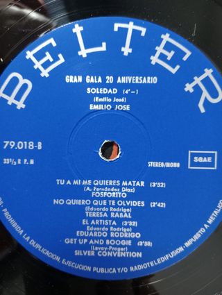 Gran Gala 20 Aniversario Belter LP DOBLE