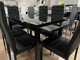 NUEVA!! PACK DE COMEDOR EXTENSIBLE + 6 SILLAS