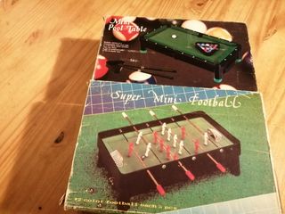 Mini futbolín y billar vintage. Regalo juegos.