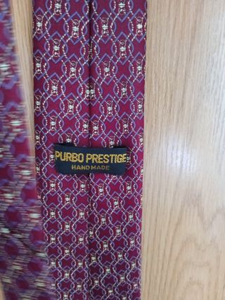 Corbata PURBO PRESTIGE roja y dorada