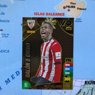Nico Williams Balón de oro número 469 del Athletic de Bilbao cromo Adrenalyn XL 24-25
