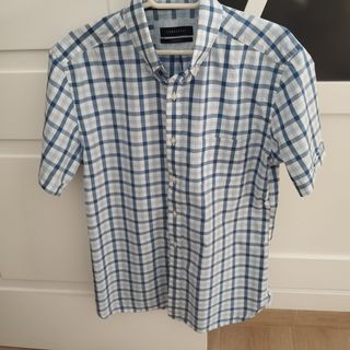 camisa mangas corta hombre cuadros cortefiel