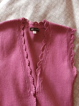 Conjunto falda y chaleco amitie verde militar y ro