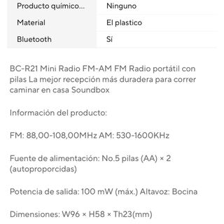 Nuevo Radio Portátil INDIN BC-R21 AM/FM