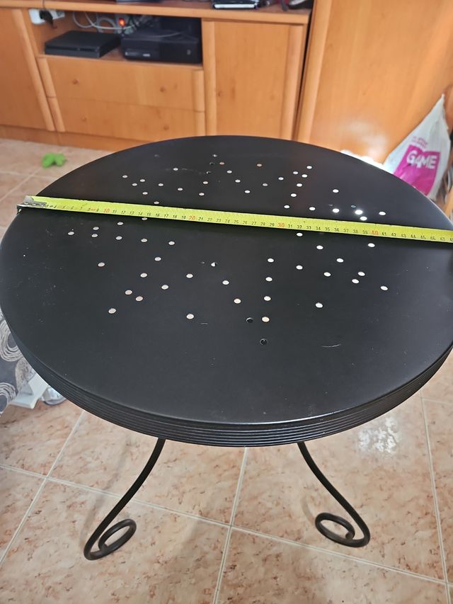 Mesita negra metalica auxiliar