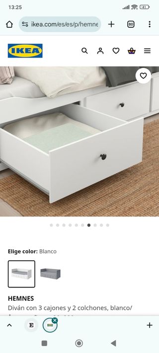 Hemnes Ikea - Diván blanco