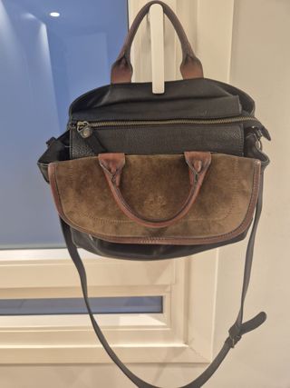 Bolso Beatriz F. Cuero Marrón-Negro