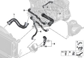 Manguera radiador termoestato inferiorBMW E87 120D
