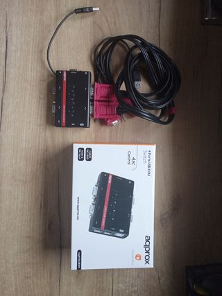 Conmutador KVM Approx 4 puertos USB